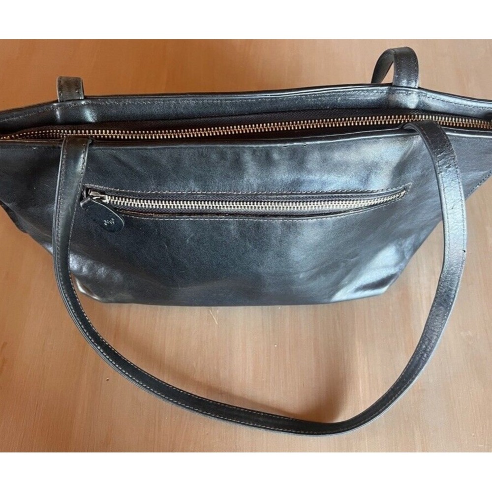 Vintage Original Monsac MW‎ Black Leather Handbag Elegant Timeless Purse Tote - Picture 5 of 16